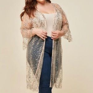 BRAND NEW! Size small - sequin champagne cover up